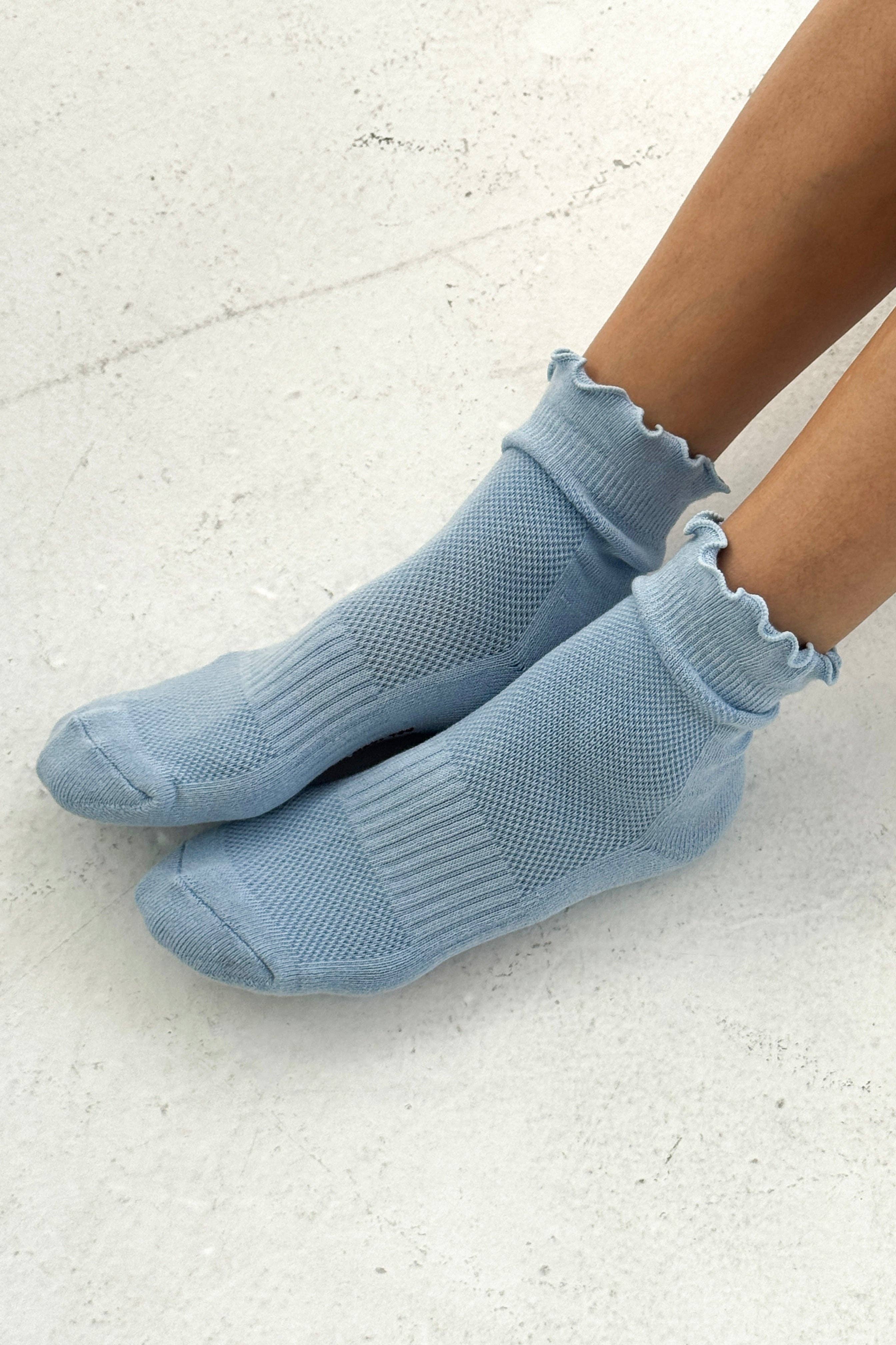 Ruffled Hugger Crew Socks | Periwinkle