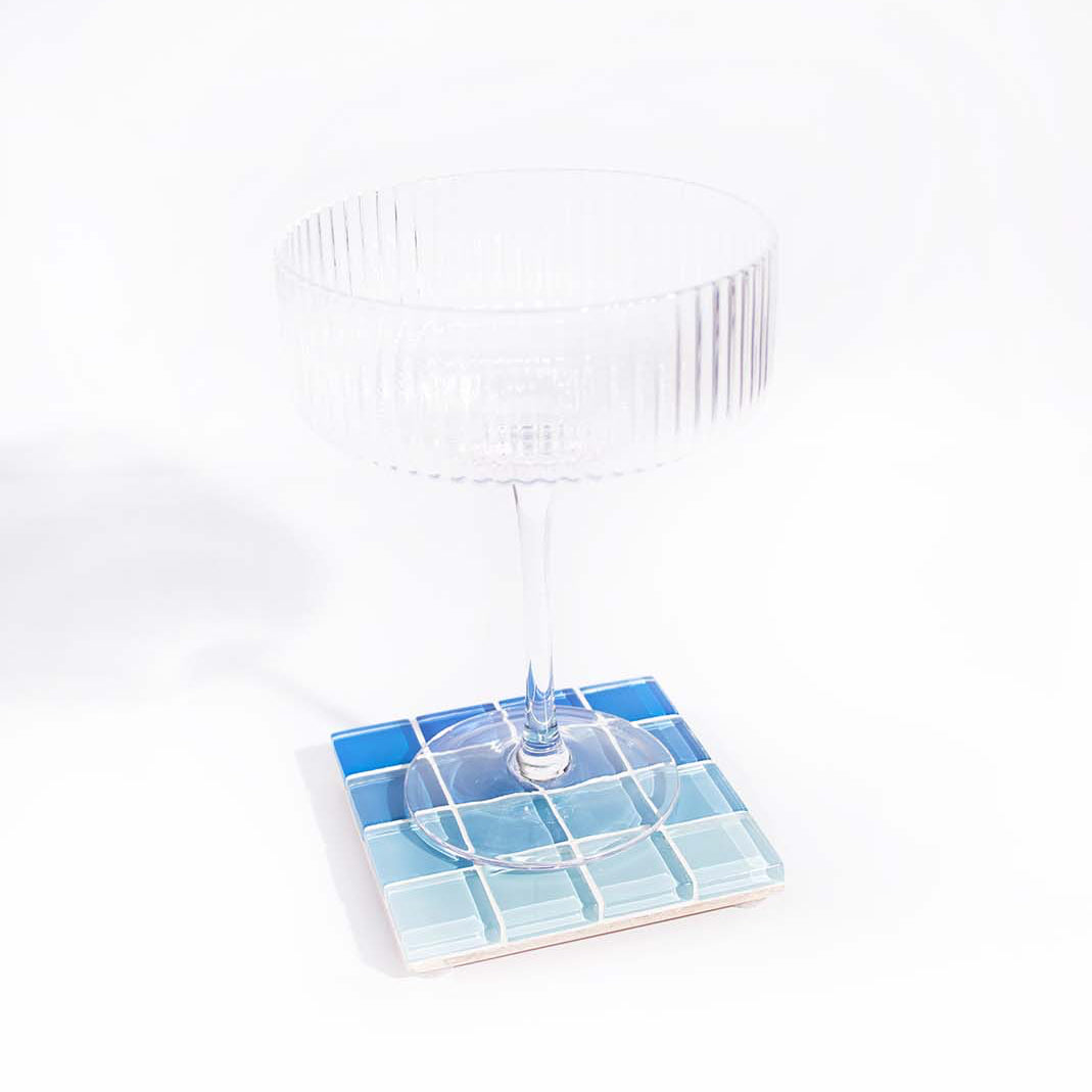 Glass Tile Coaster | Ombre Maldives