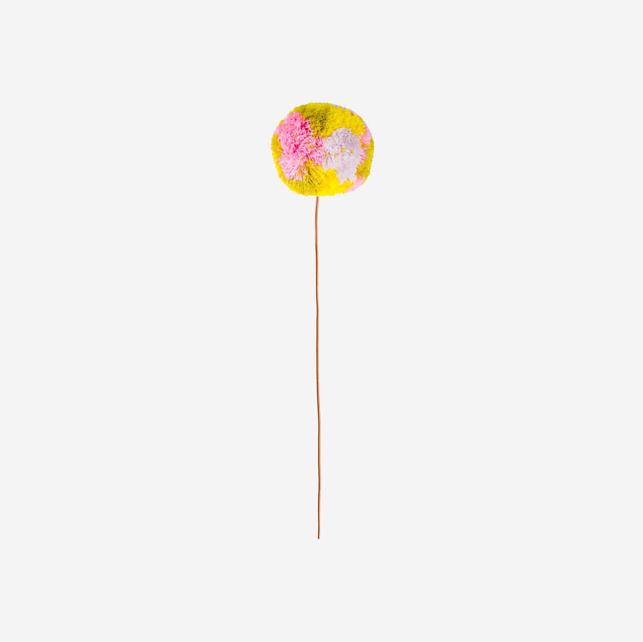 Mega Marble Pom Flower | Yellow Pink