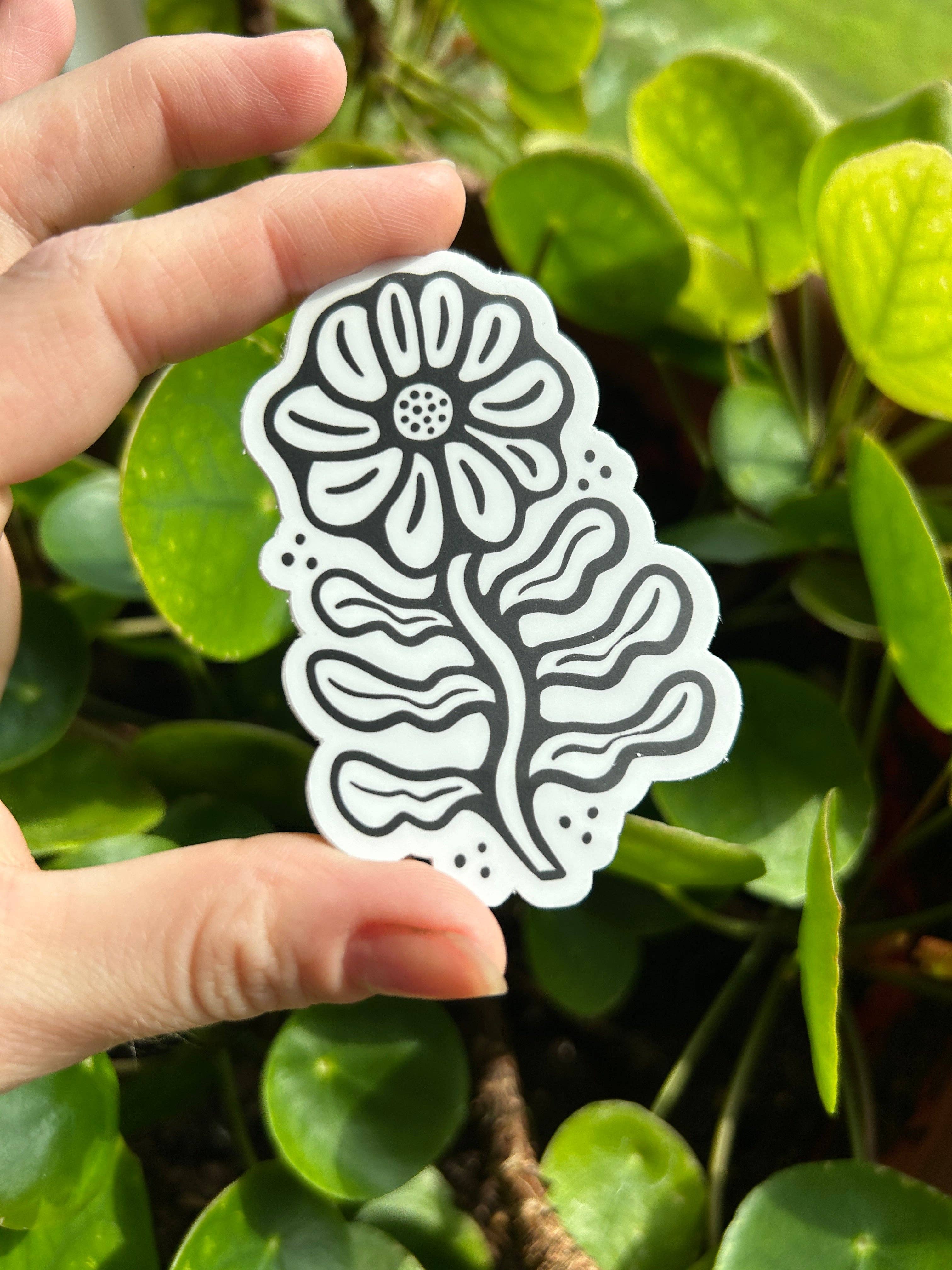Folk Flower Vinyl Sticker