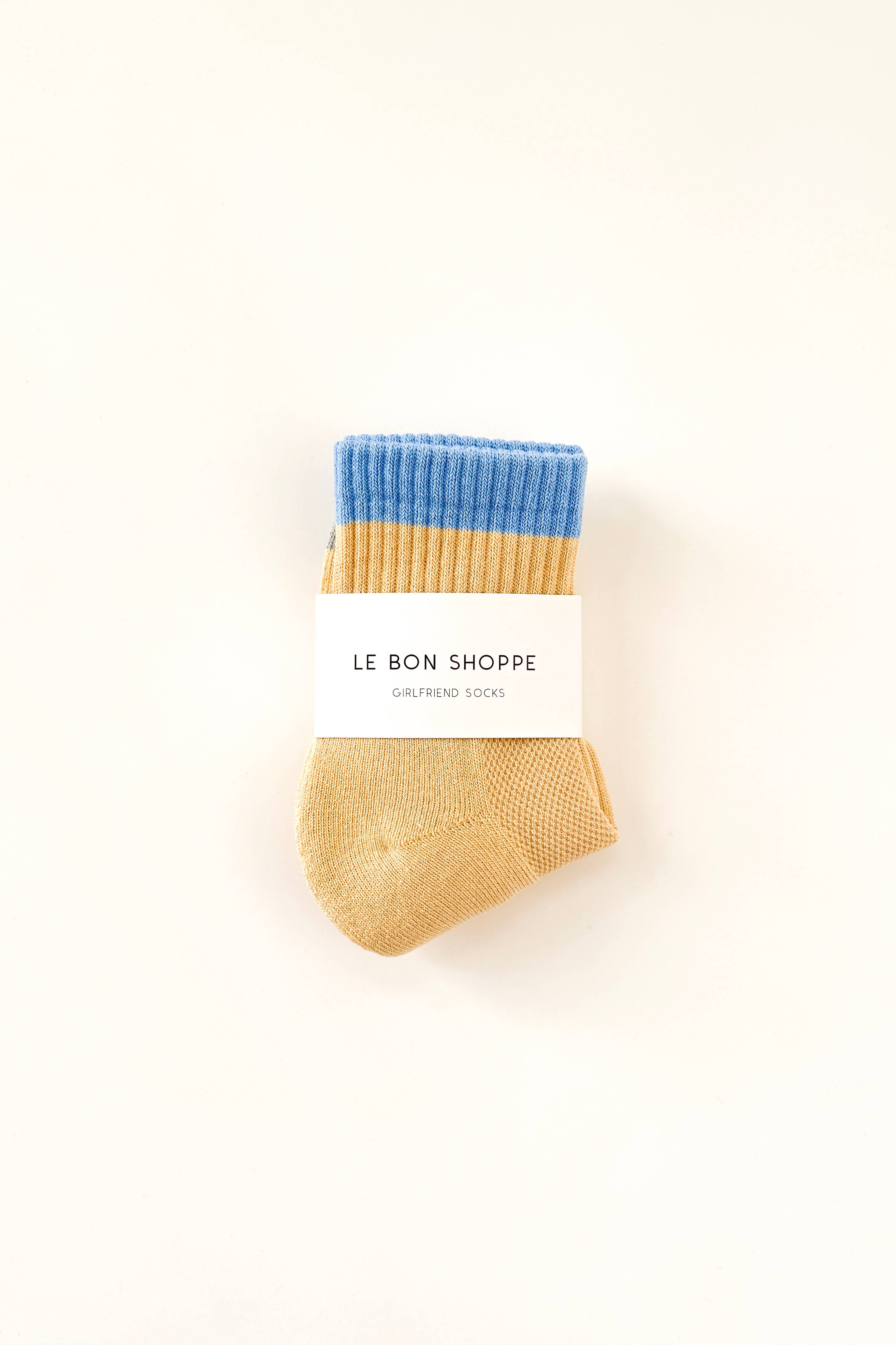 Color Block Girlfriend Socks | Yellow Blue