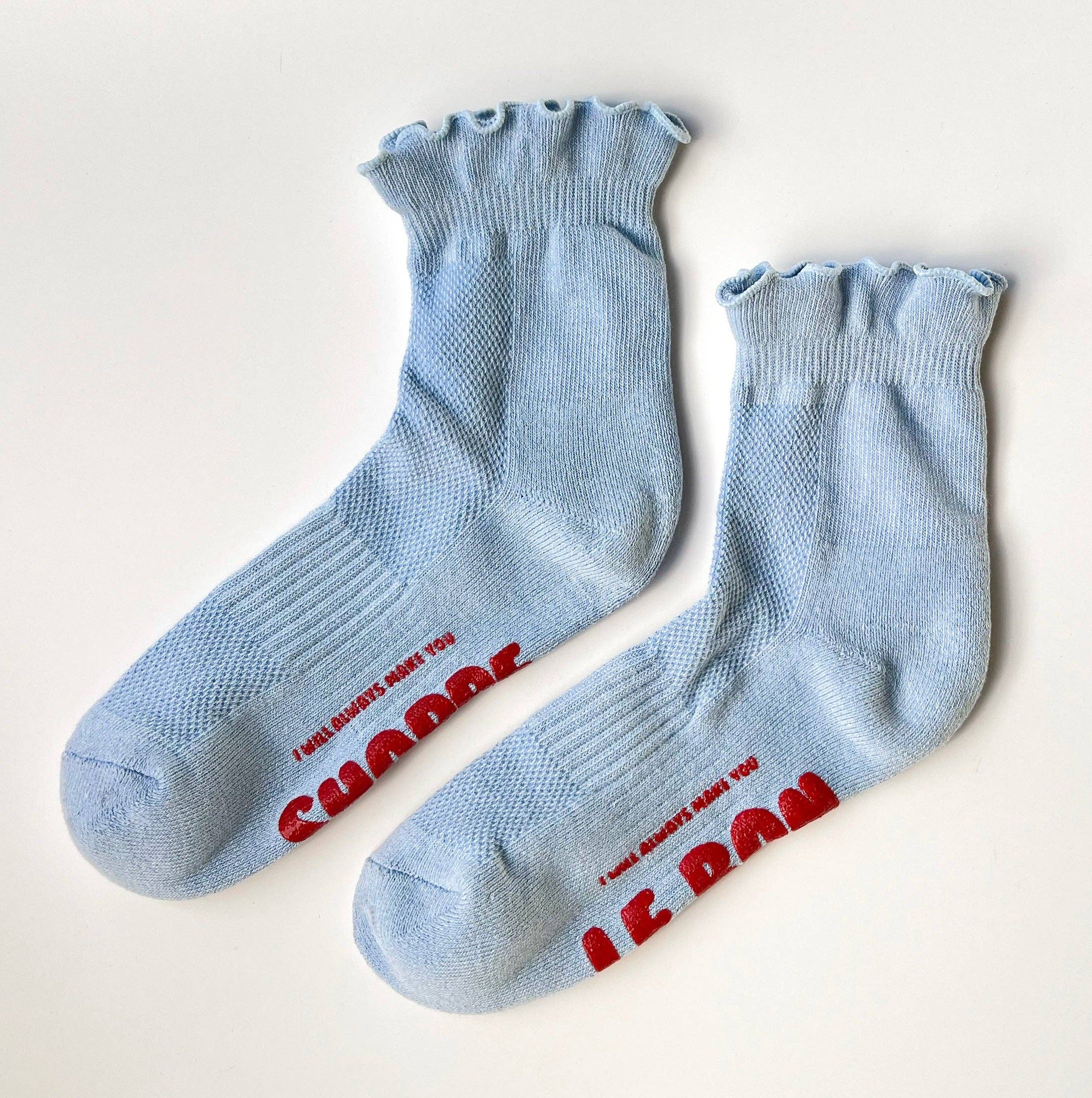 Ruffled Hugger Crew Socks | Periwinkle