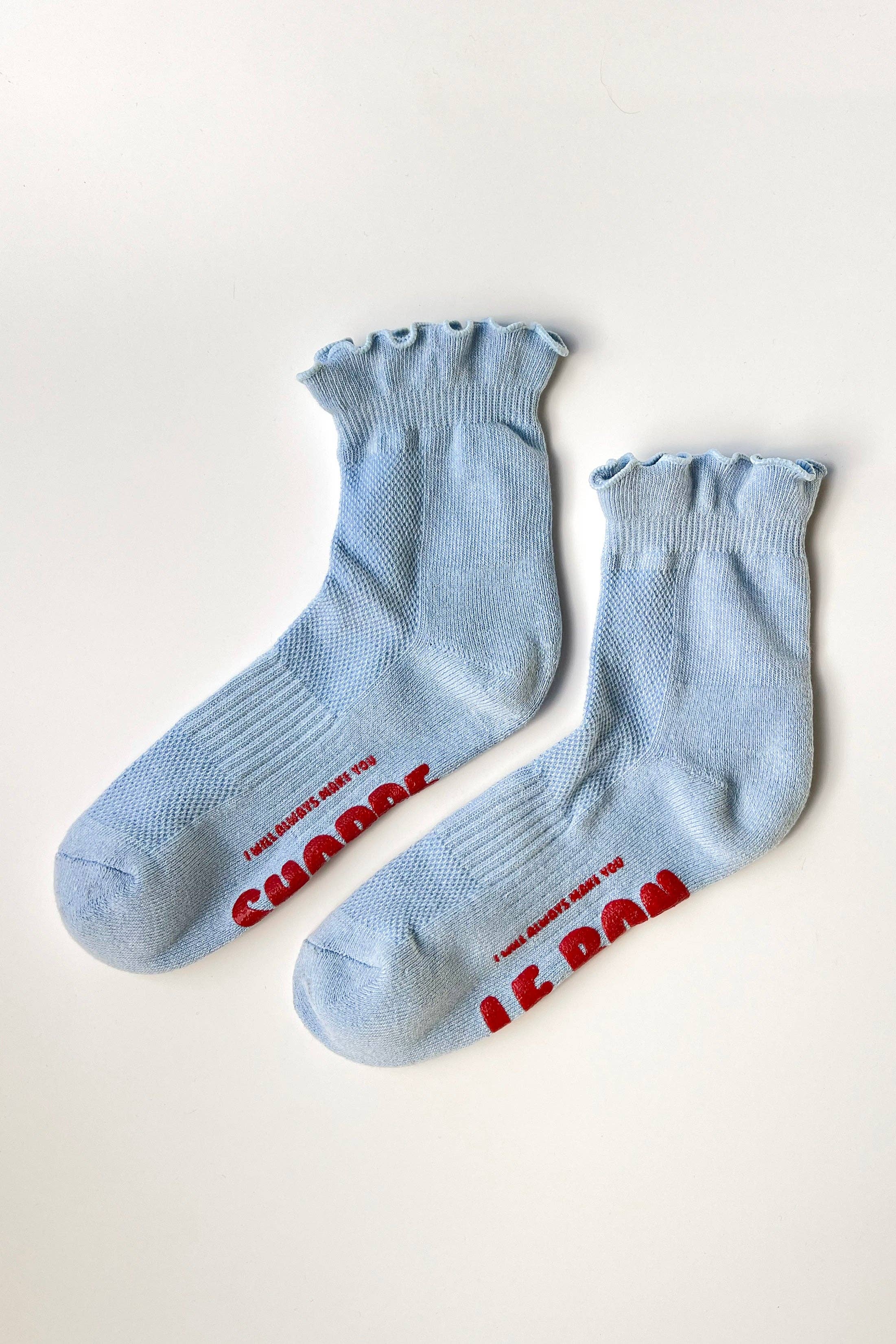 Ruffled Hugger Crew Socks | Periwinkle