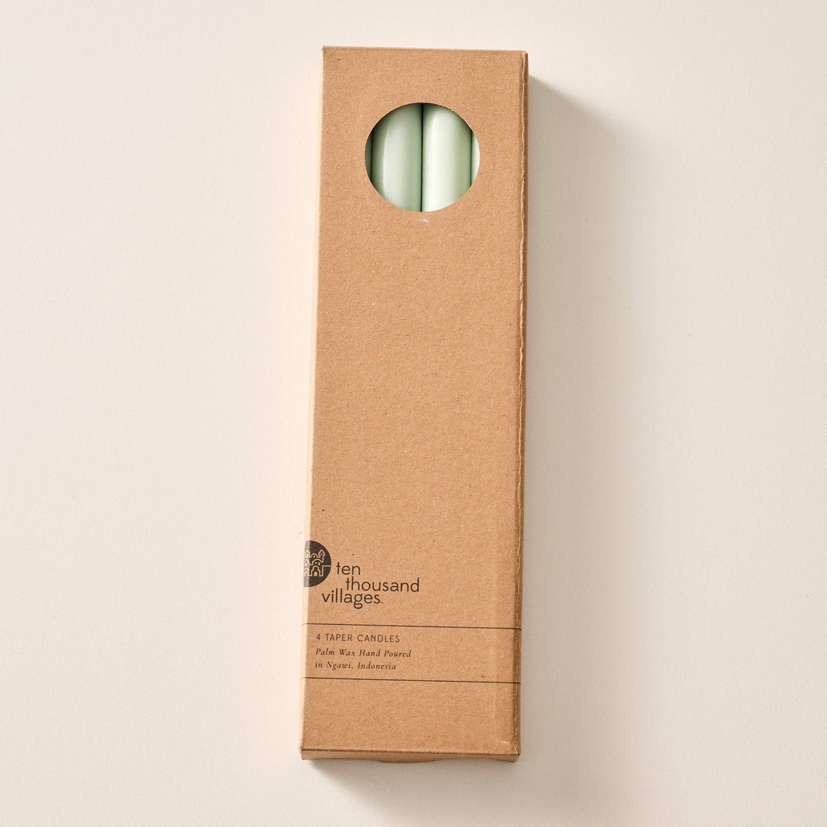 Anget Palm Wax Taper Candles | Set of 4 | Sage