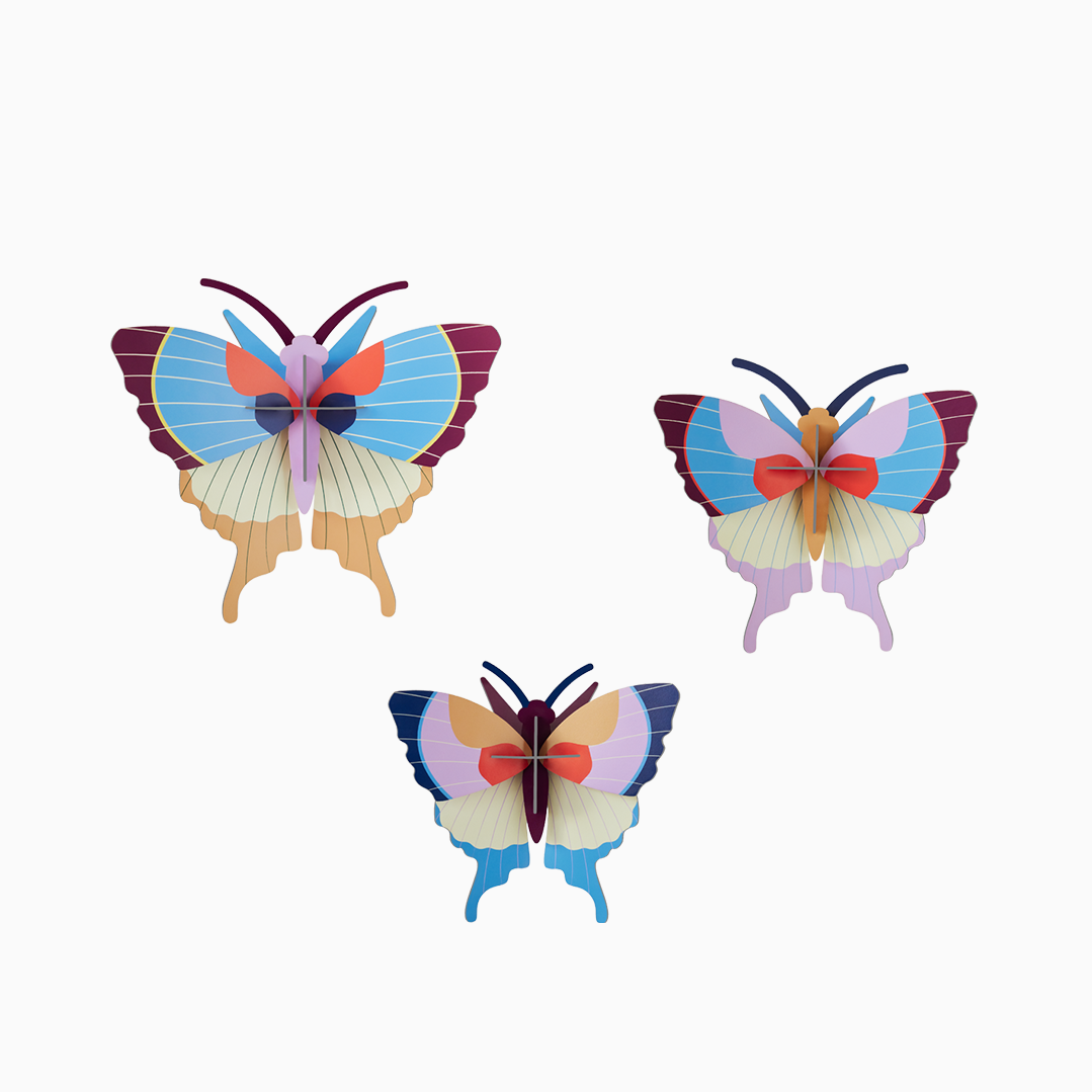 3D Wall Art | Plum Fringe Butterflies | Set of 3