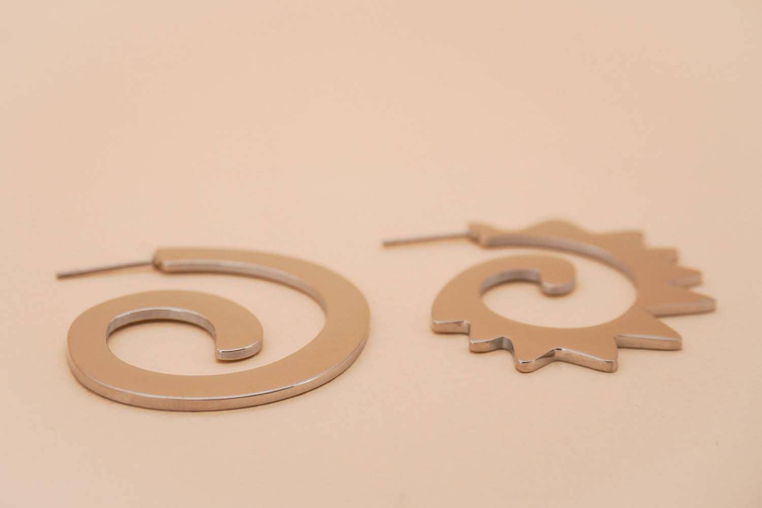 Caracol & Espiral Silver Hoops