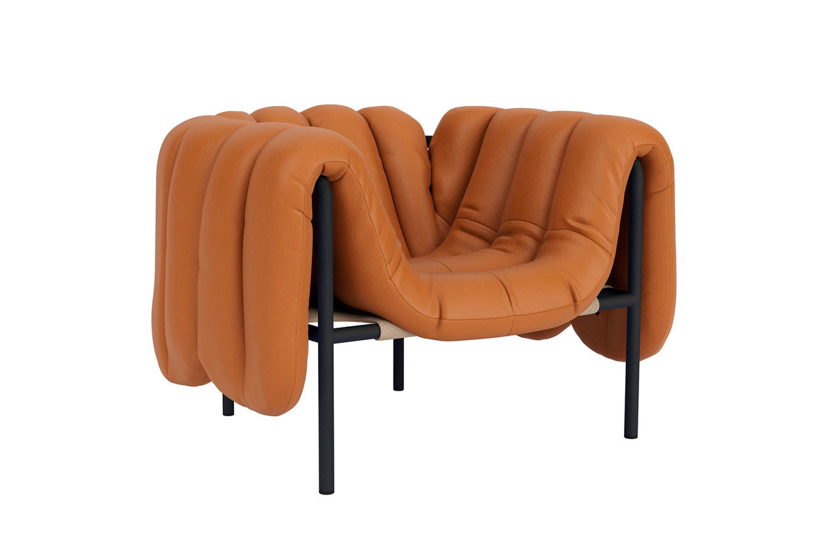 Puffy Lounge Chair | Black Grey Base