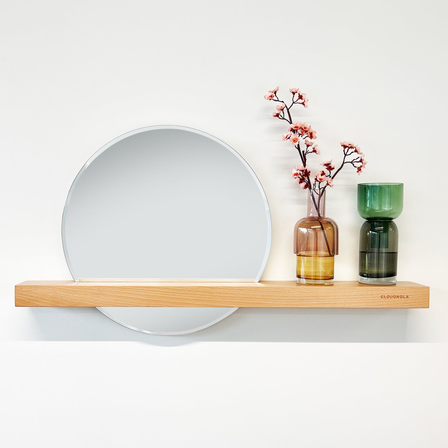 Small Green and Grey Glass Flip Vase