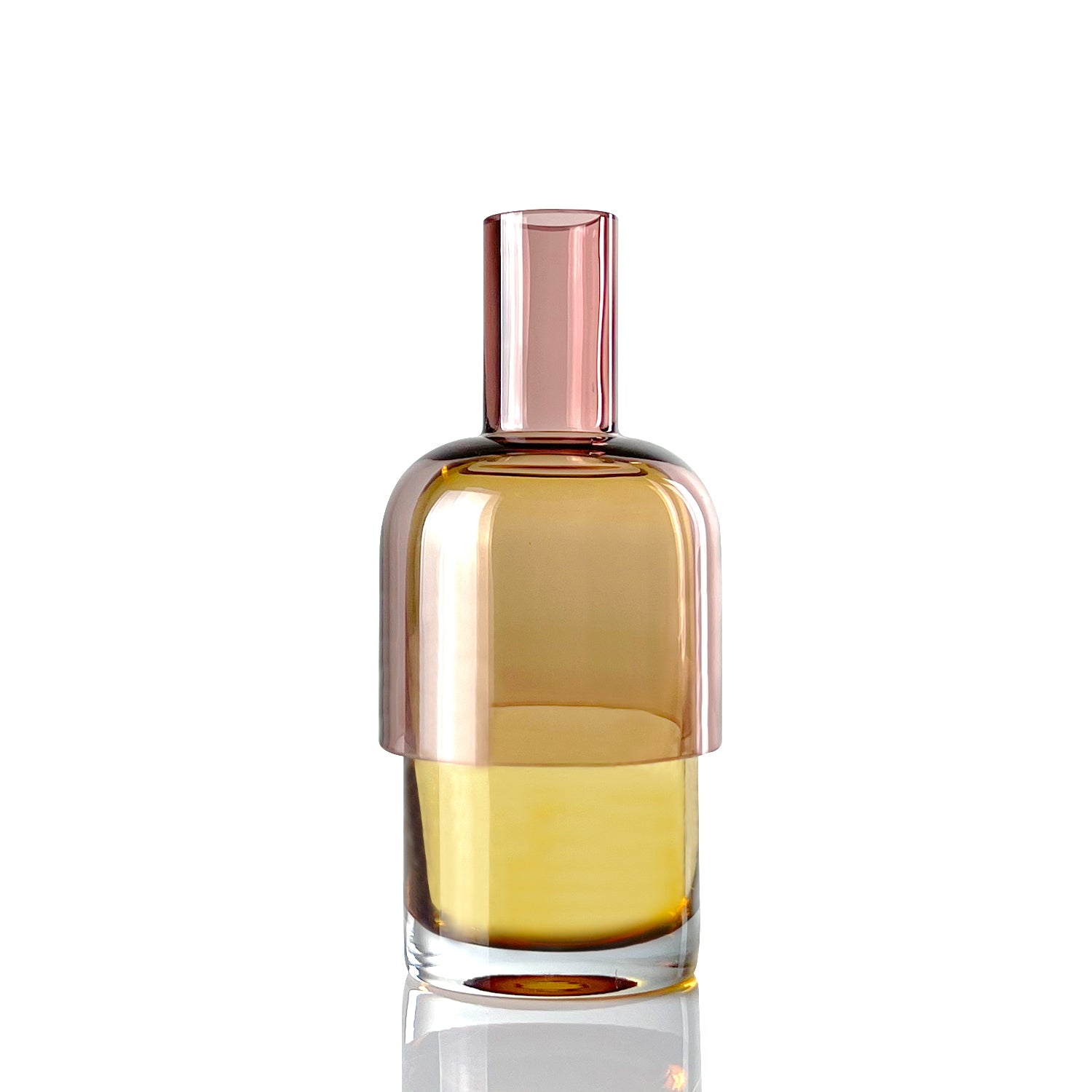 Small Pink and Yellow Glass Flip Vase