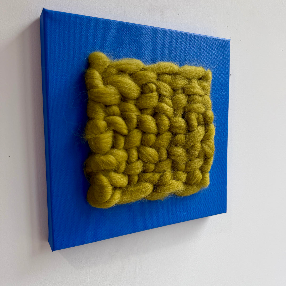 Mixed Media Fiber Art | Cobalt + Chartreuse