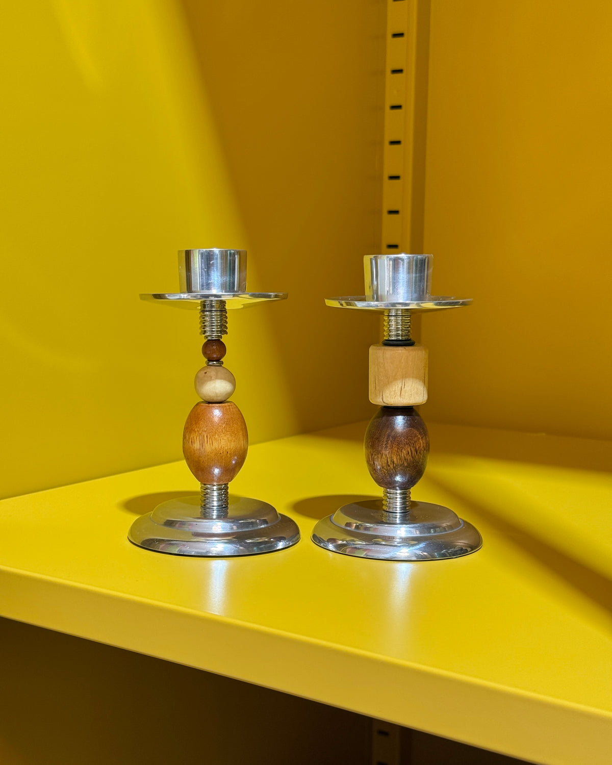 Beaded Tapered Candle Holder | Natural/Brown