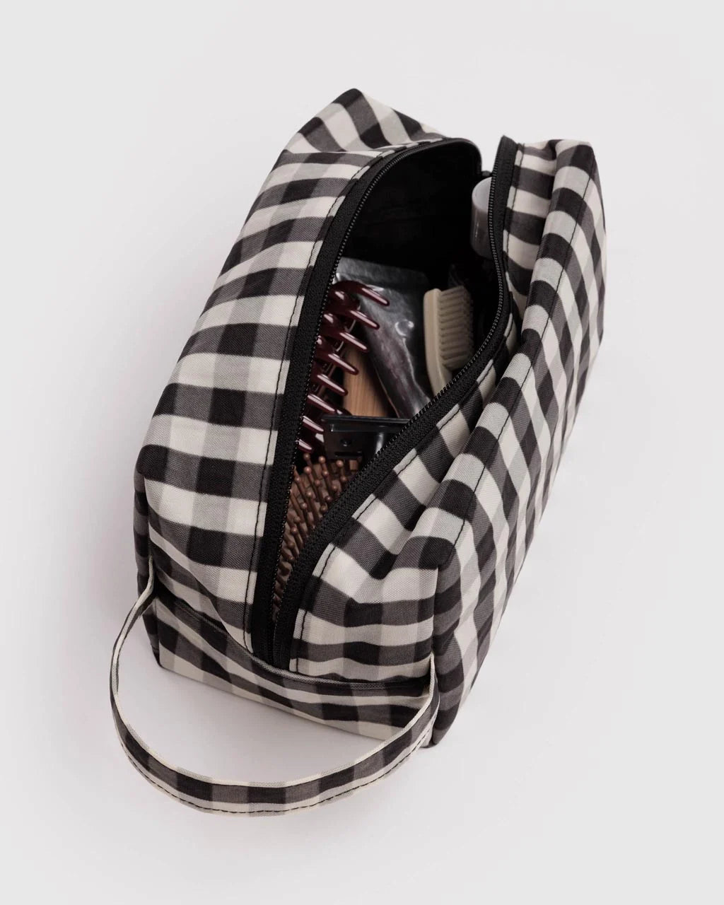 Dopp Kit | Black and Cream Gingham