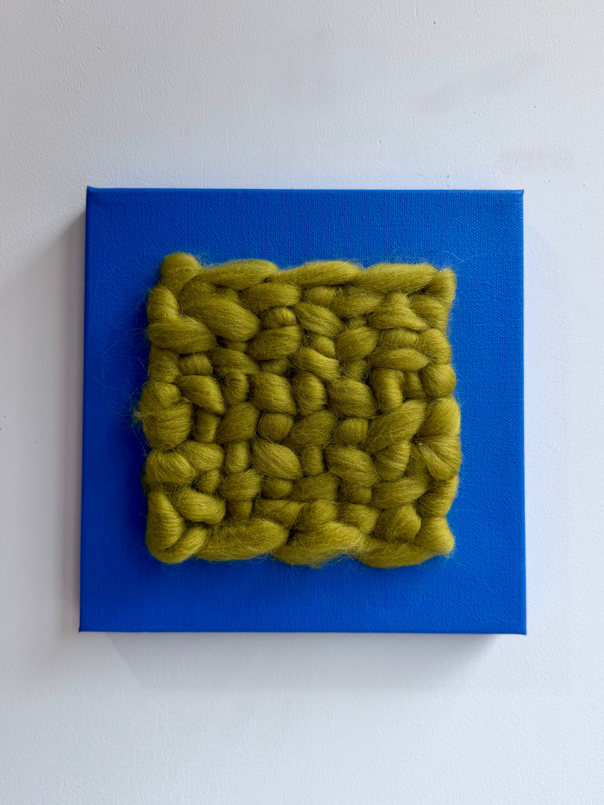 Mixed Media Fiber Art | Cobalt + Chartreuse