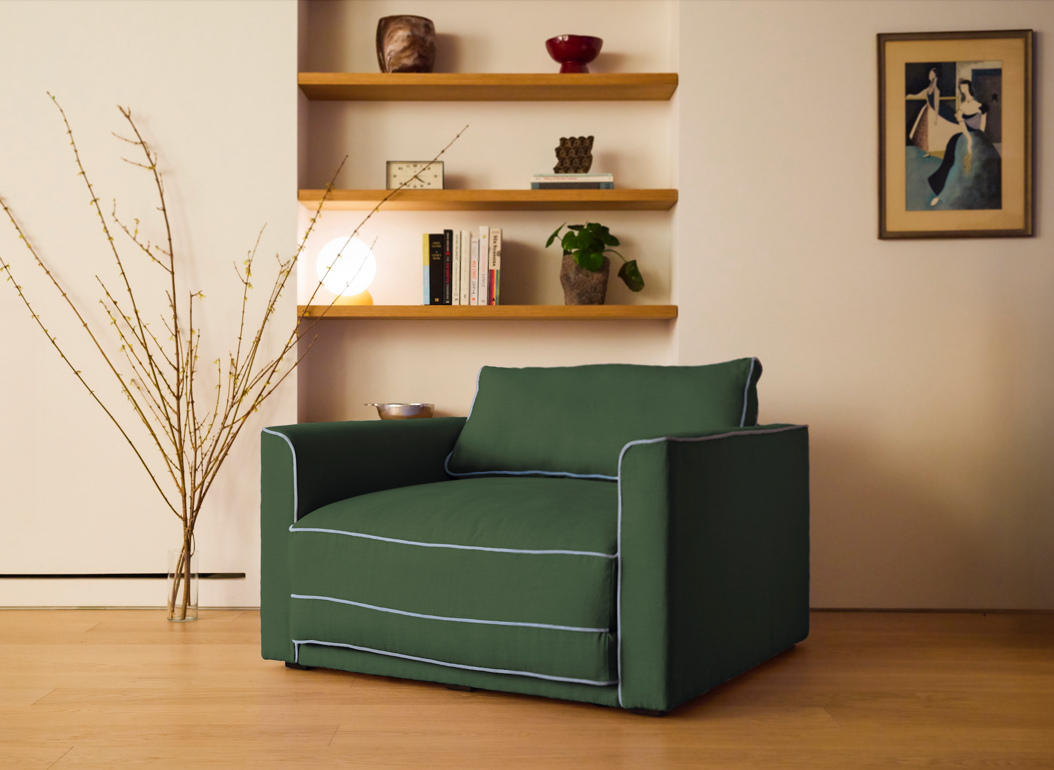 The Eclipse Sleeper Chair in Hemp Blend