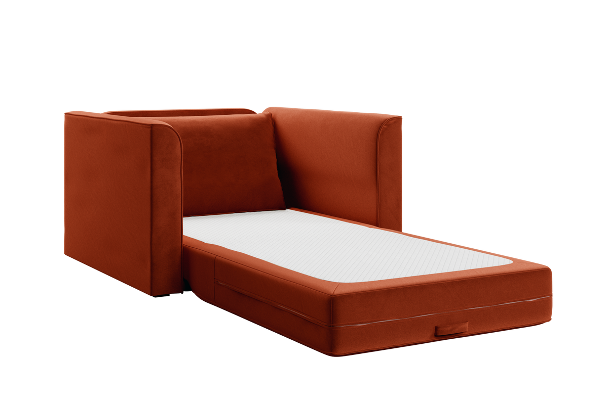 The Eclipse Sleeper Chair in Recycled Velvet