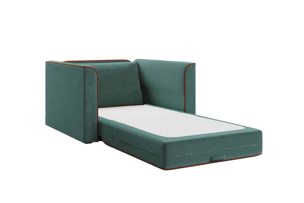 The Eclipse Sleeper Chair in Recycled Velvet