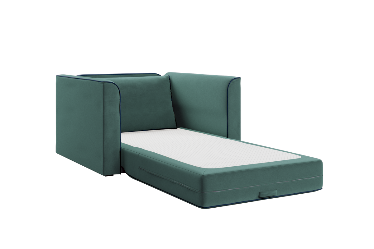 The Eclipse Sleeper Chair in Recycled Velvet