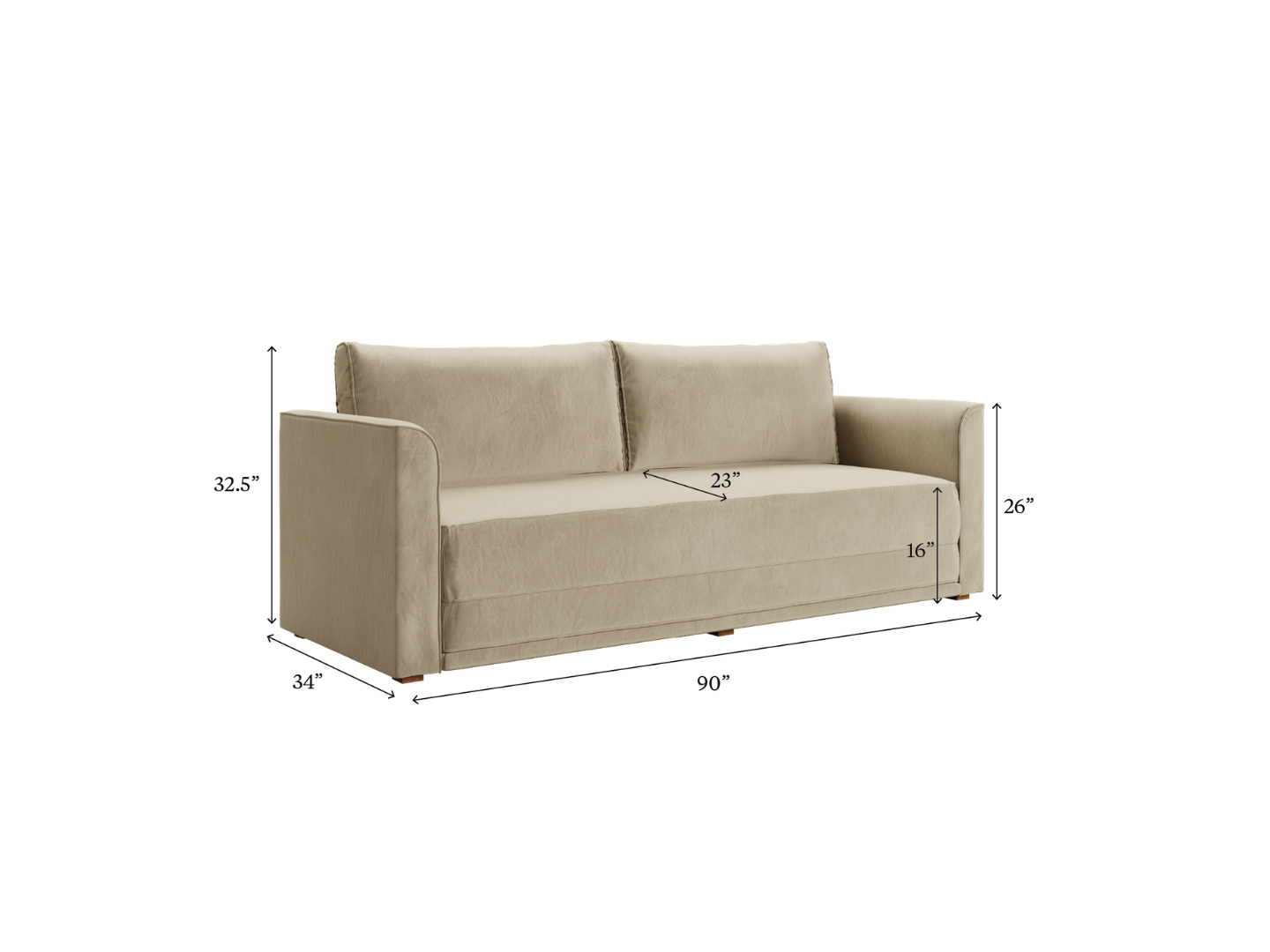 The Eclipse Sleeper Sofa | 90" | Hemp Blend