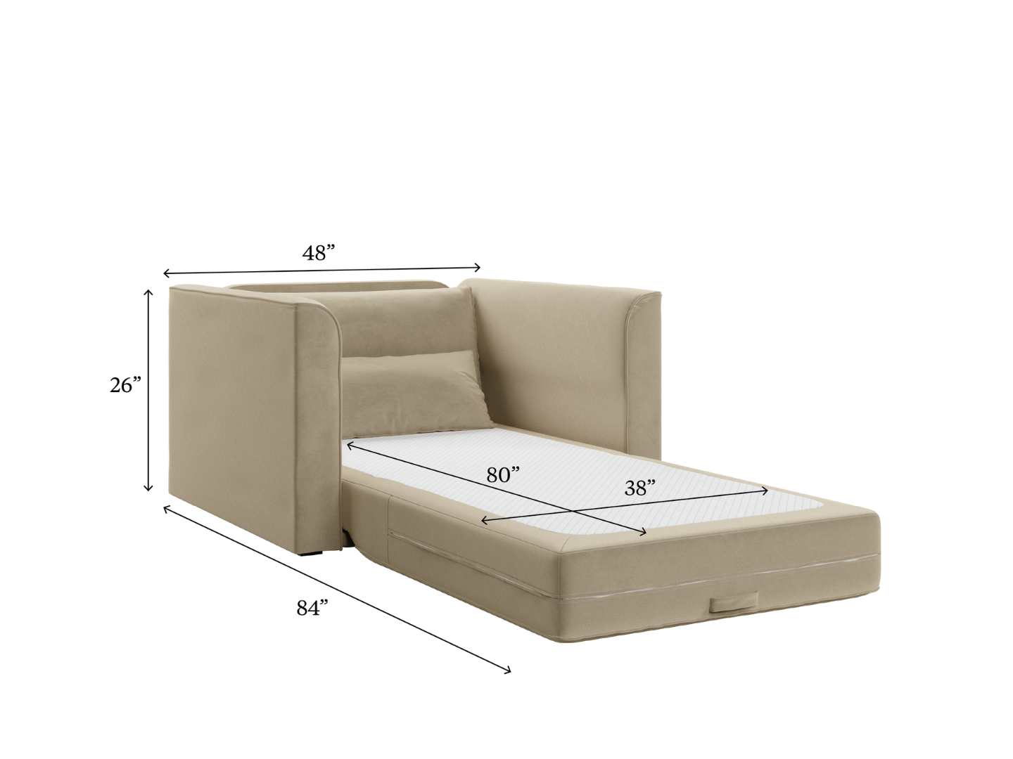 The Eclipse Sleeper Chair in Hemp Blend