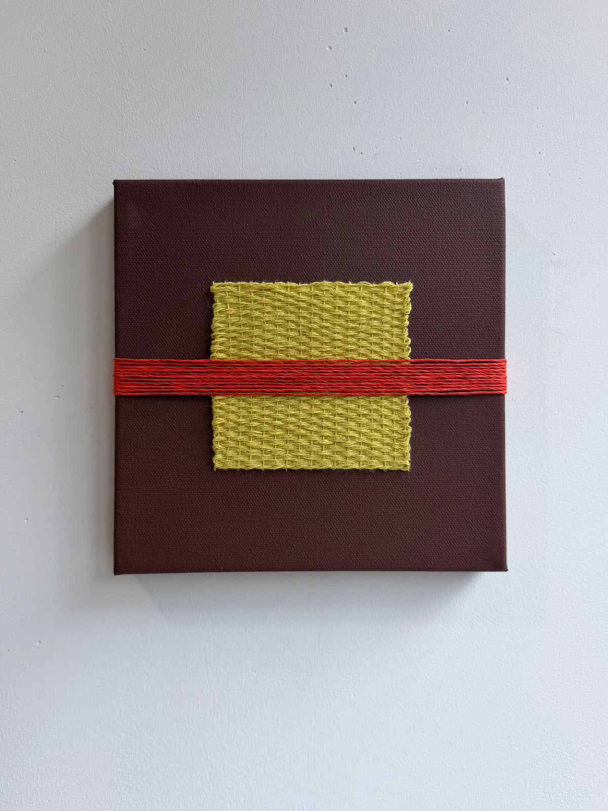 Mixed Media Fiber Art | Brown + Yellow + Red