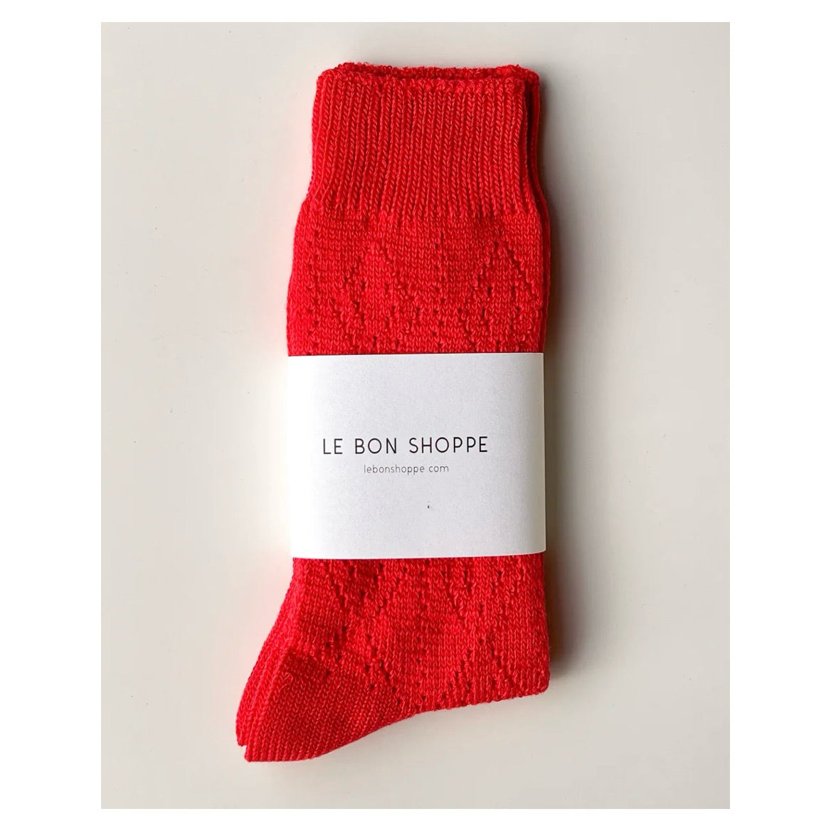Modal Eyelet Socks | Poppy Red