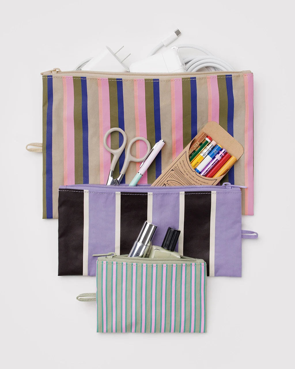 Flat Pouch Set | Candy Shop Stripes