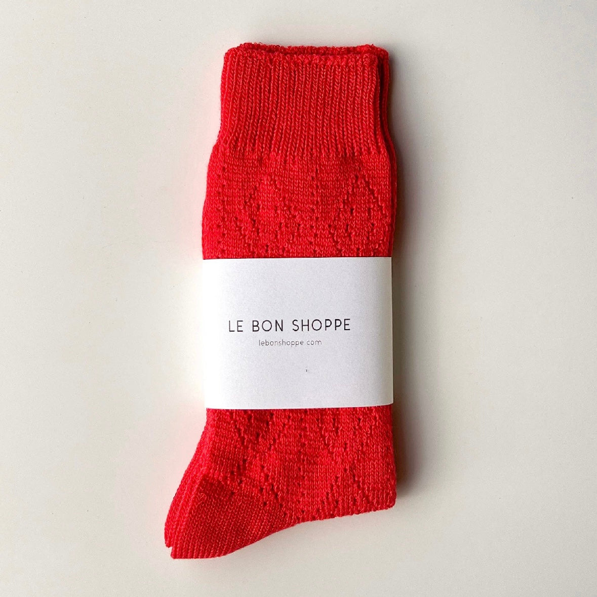 Modal Eyelet Socks | Poppy Red