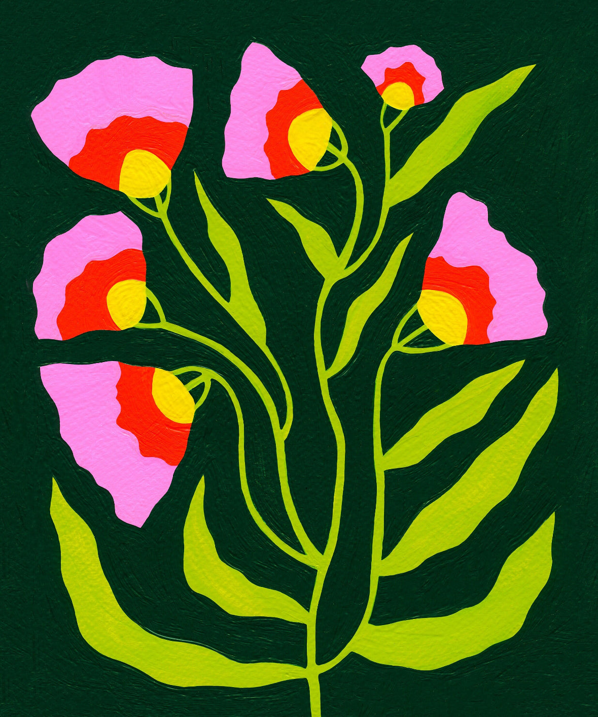 Folk Art Blooms Print