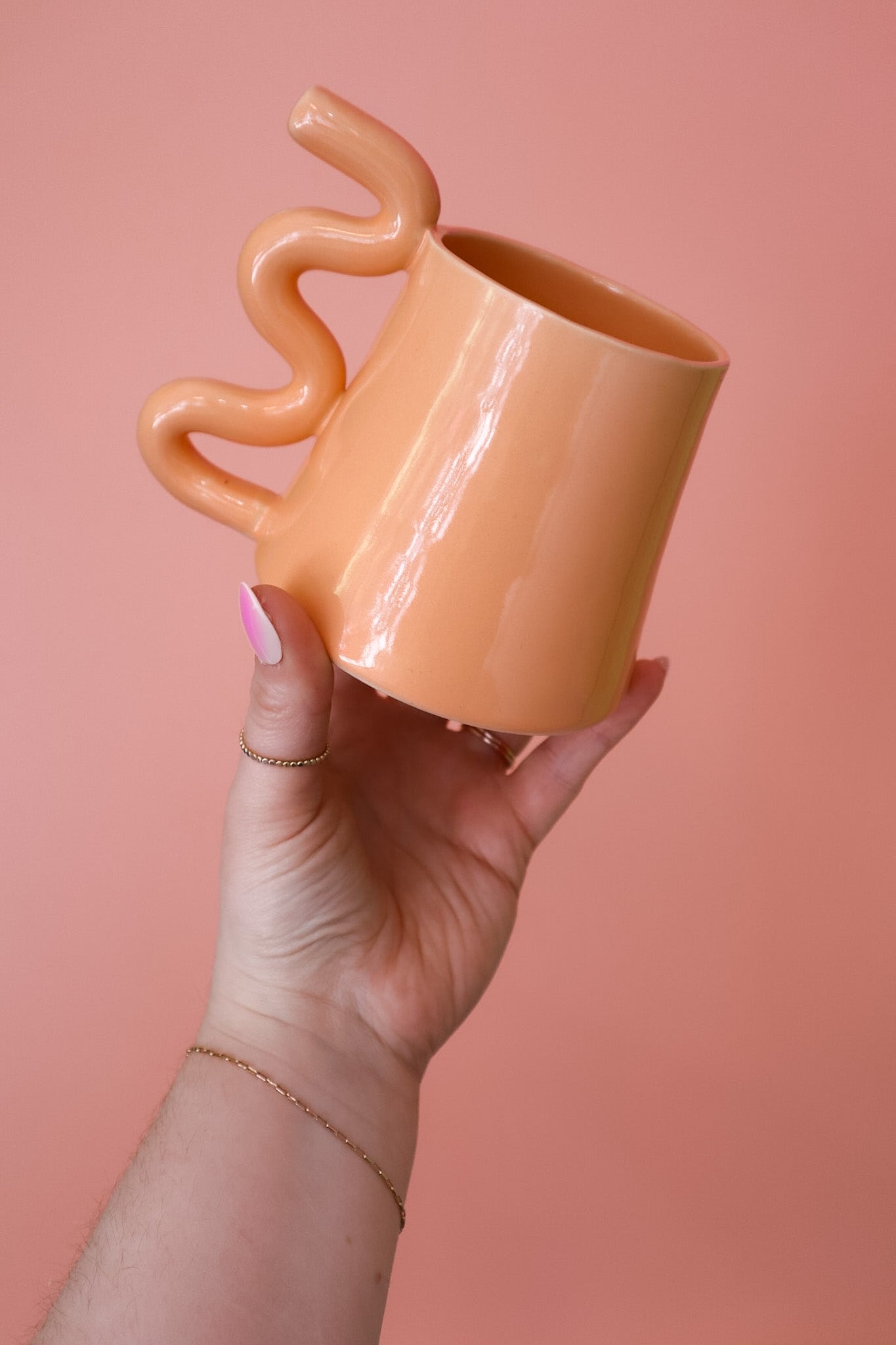 Peach Squiggle Mug
