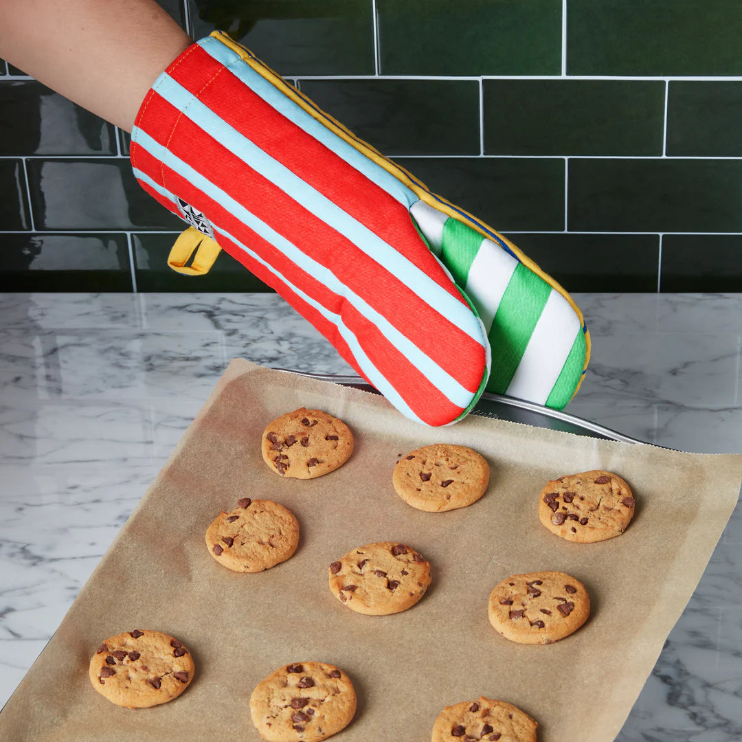 Striped Oven Mitts - Cobbler