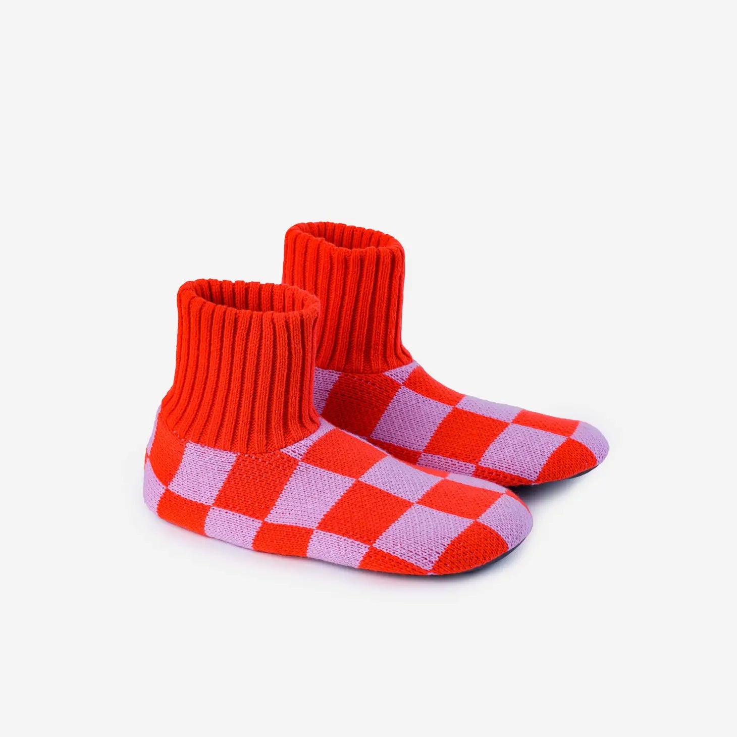 Checkerboard Knit Sock Slipper