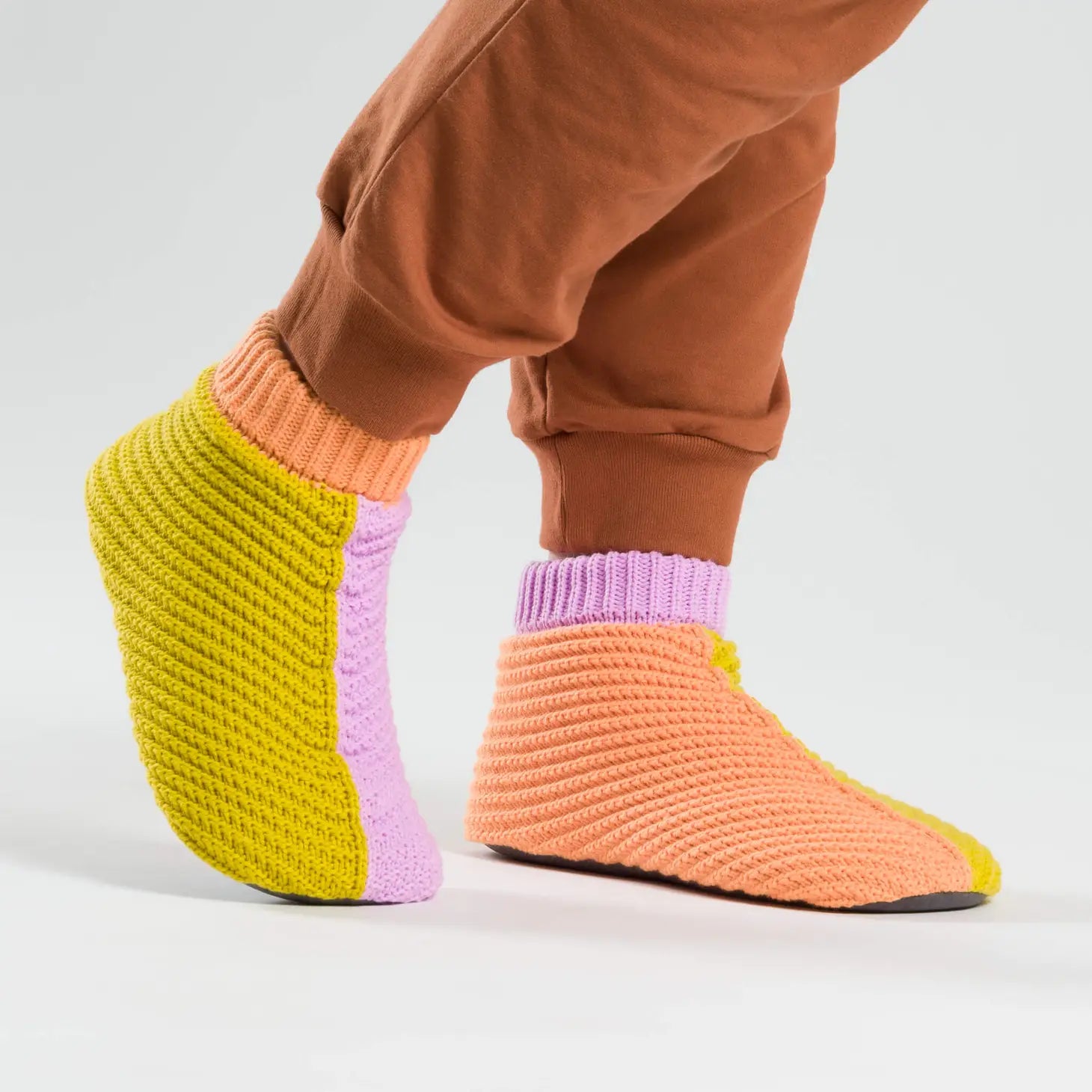 Mismatch Colorblock Rib Slipper