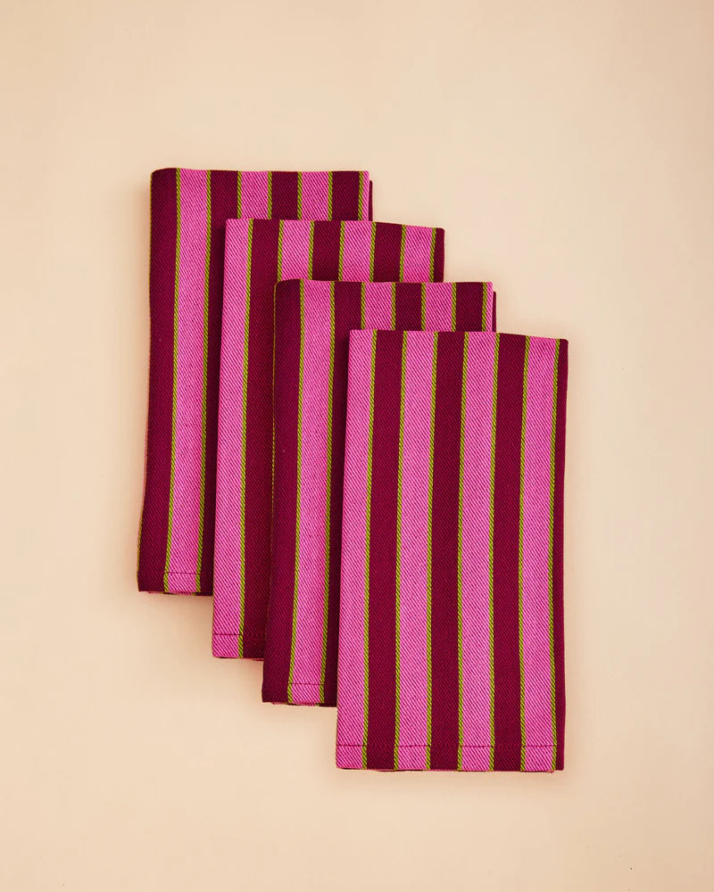 Herb Stripe Napkins - Paprika