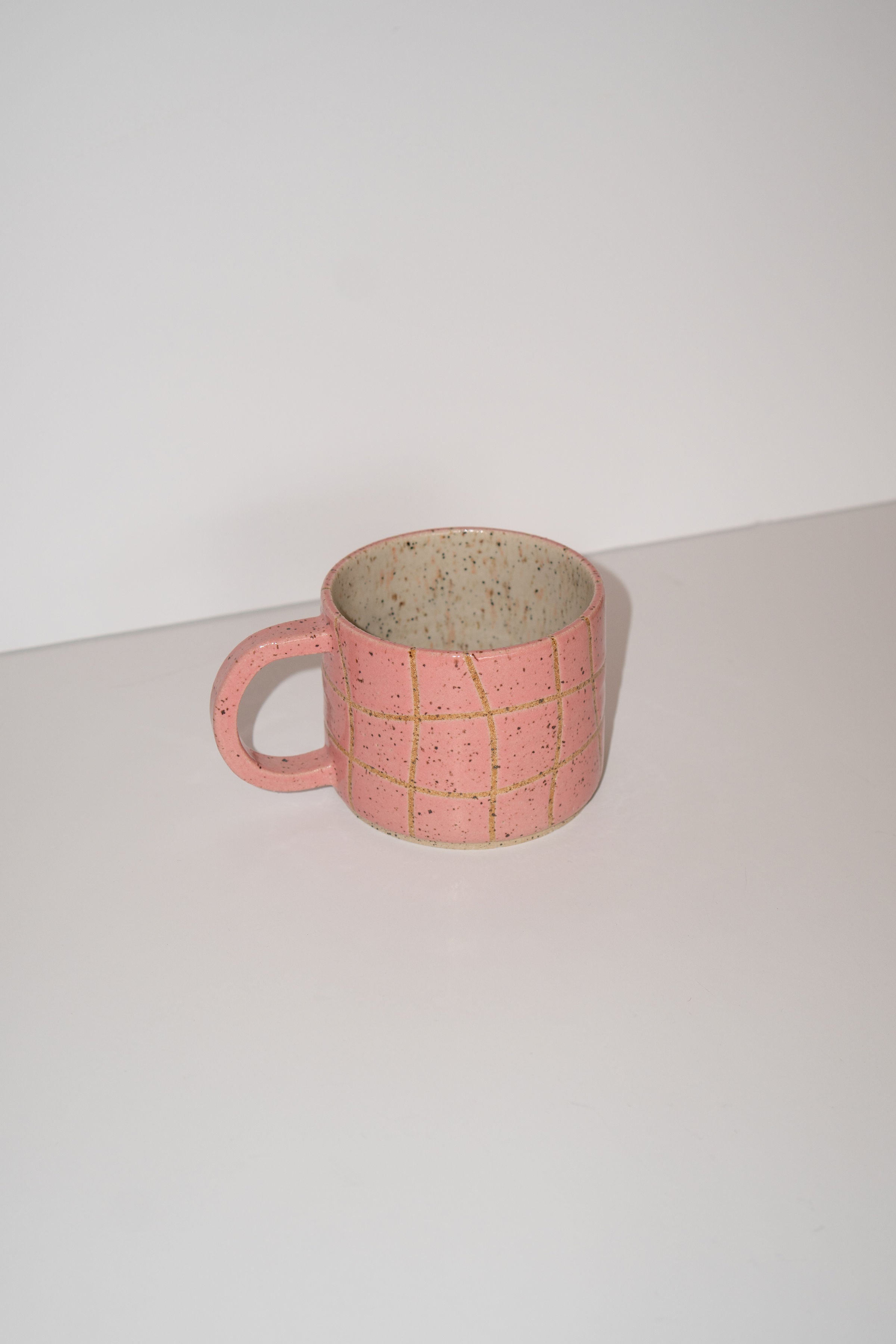 Ceramic Mug: Pink Grid