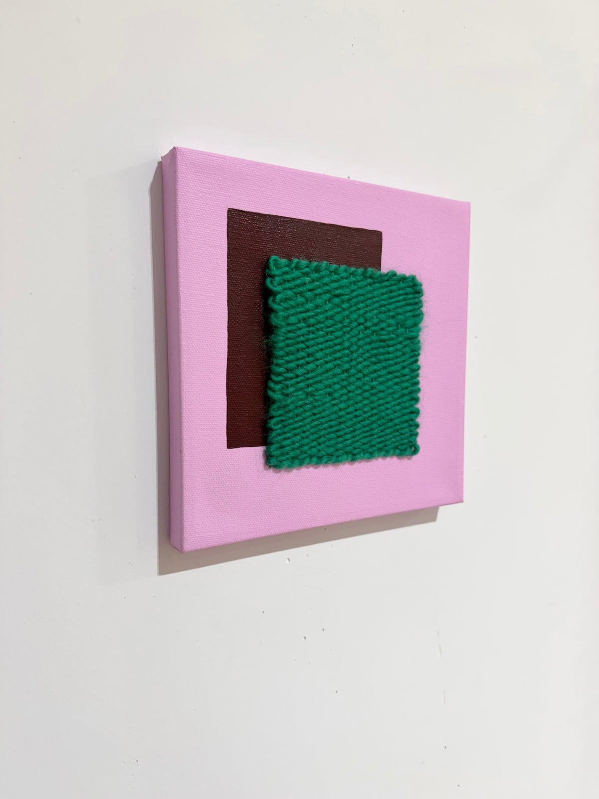 Mixed Media Fiber Art | Pink + Green