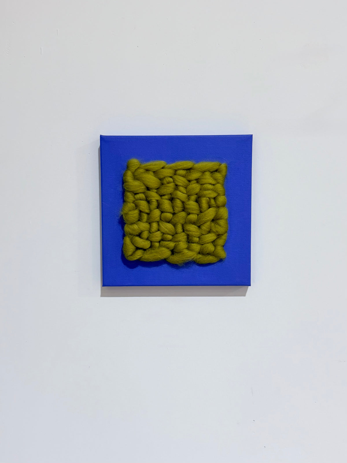 Mixed Media Fiber Art | Cobalt + Chartreuse