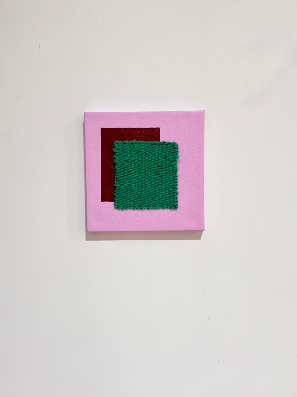 Mixed Media Fiber Art | Pink + Green