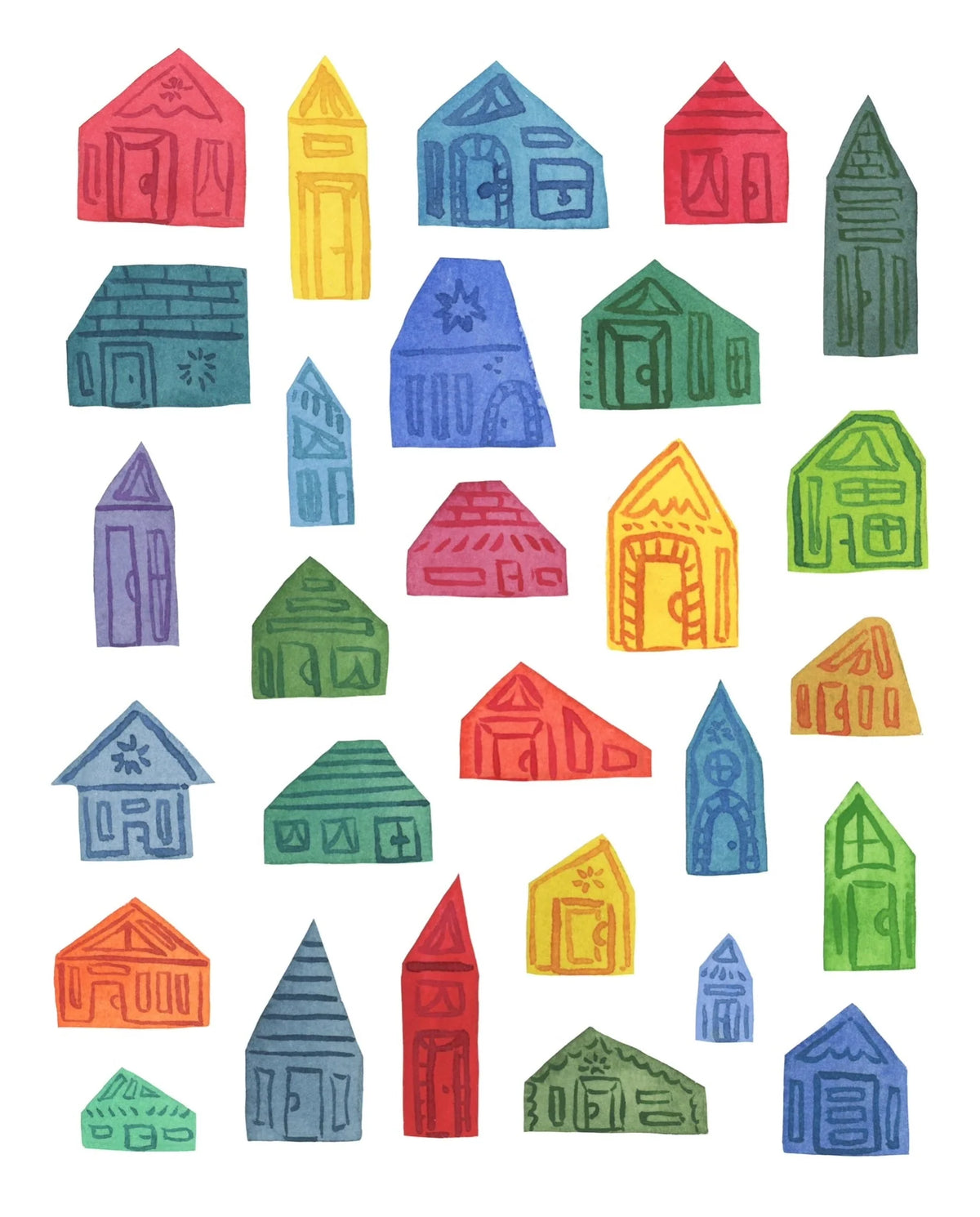 Rainbow Houses | Art Print