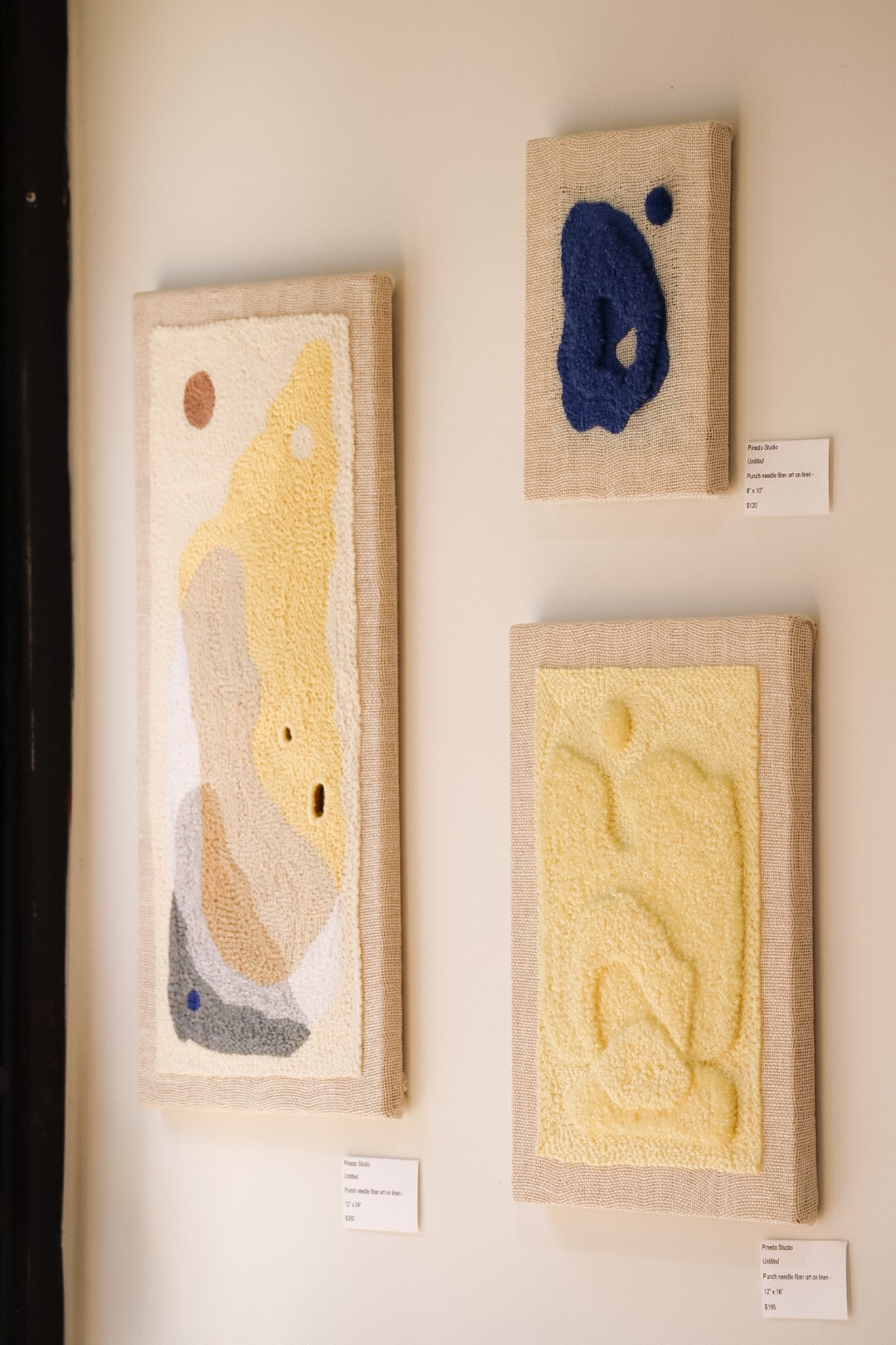 Abstract Punch Needle Fiber Art | Cobalt Blue