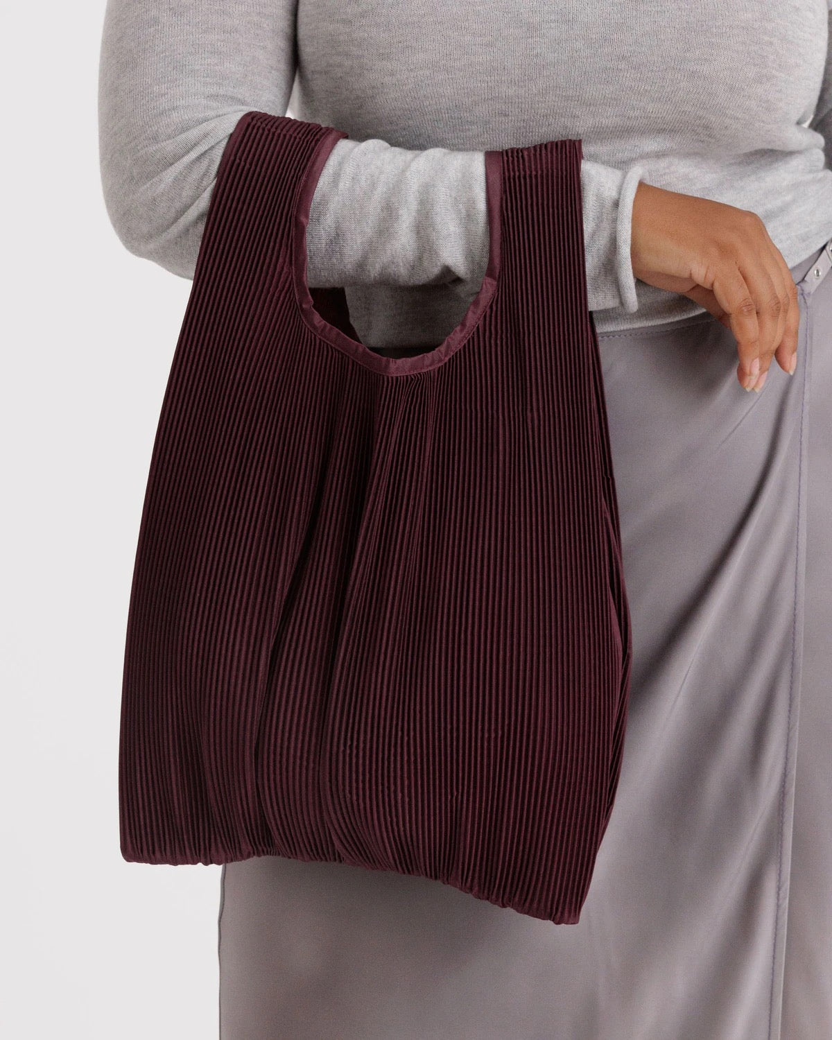 Pleated Baggu Bag | Mahogany