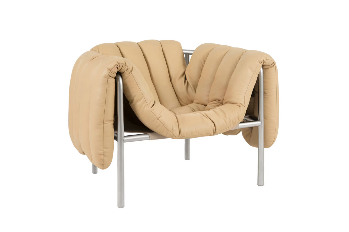 Puffy Lounge Chair | Stainless Steel Base