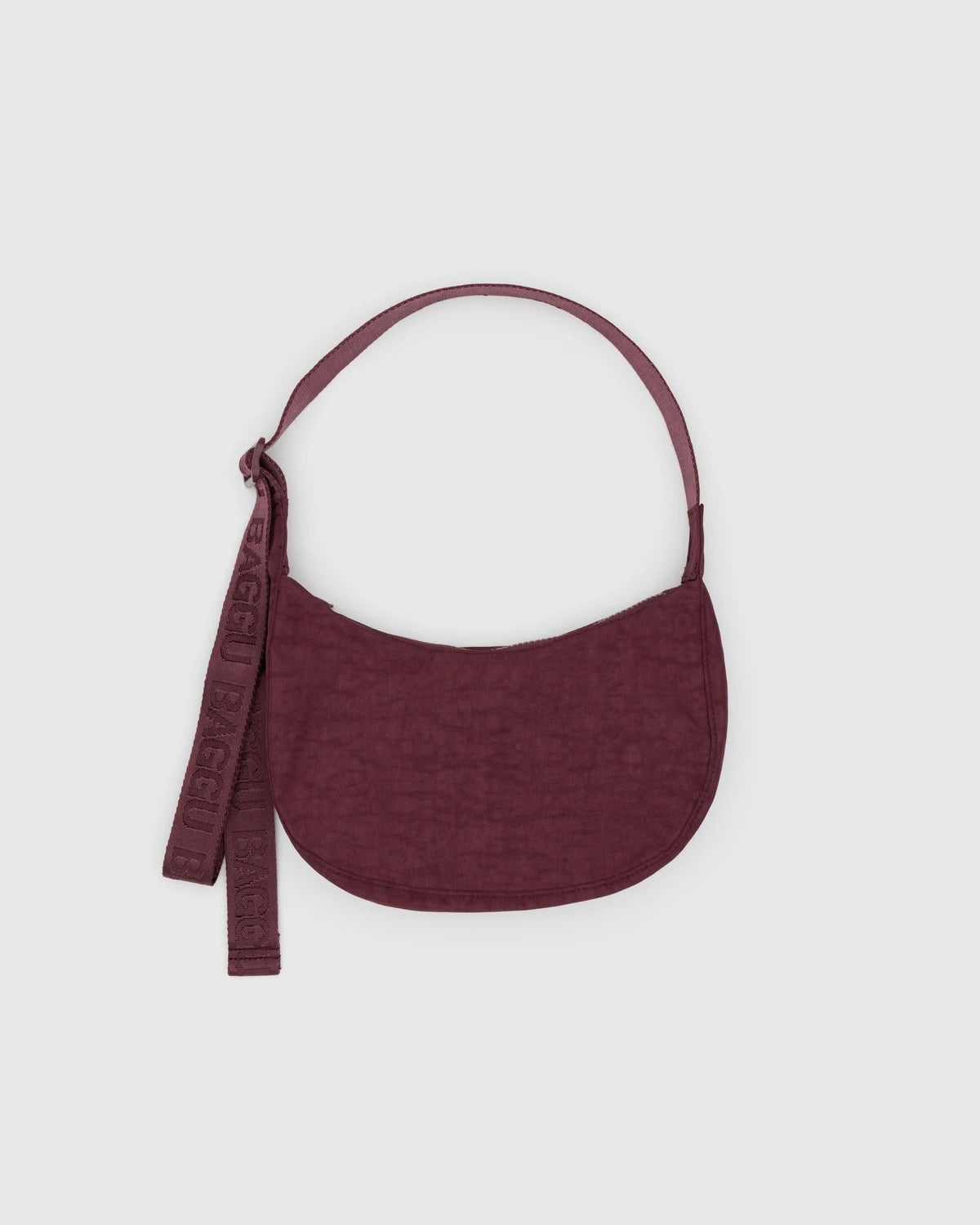 Small Nylon Crescent Bag | Mahogany