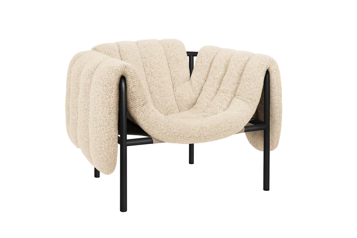 Puffy Lounge Chair | Black Grey Base
