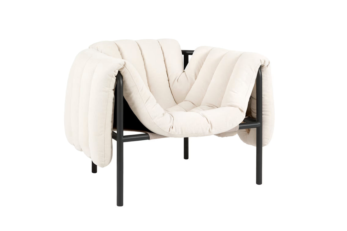 Puffy Lounge Chair | Black Grey Base