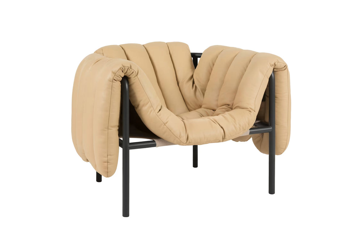 Puffy Lounge Chair | Black Grey Base