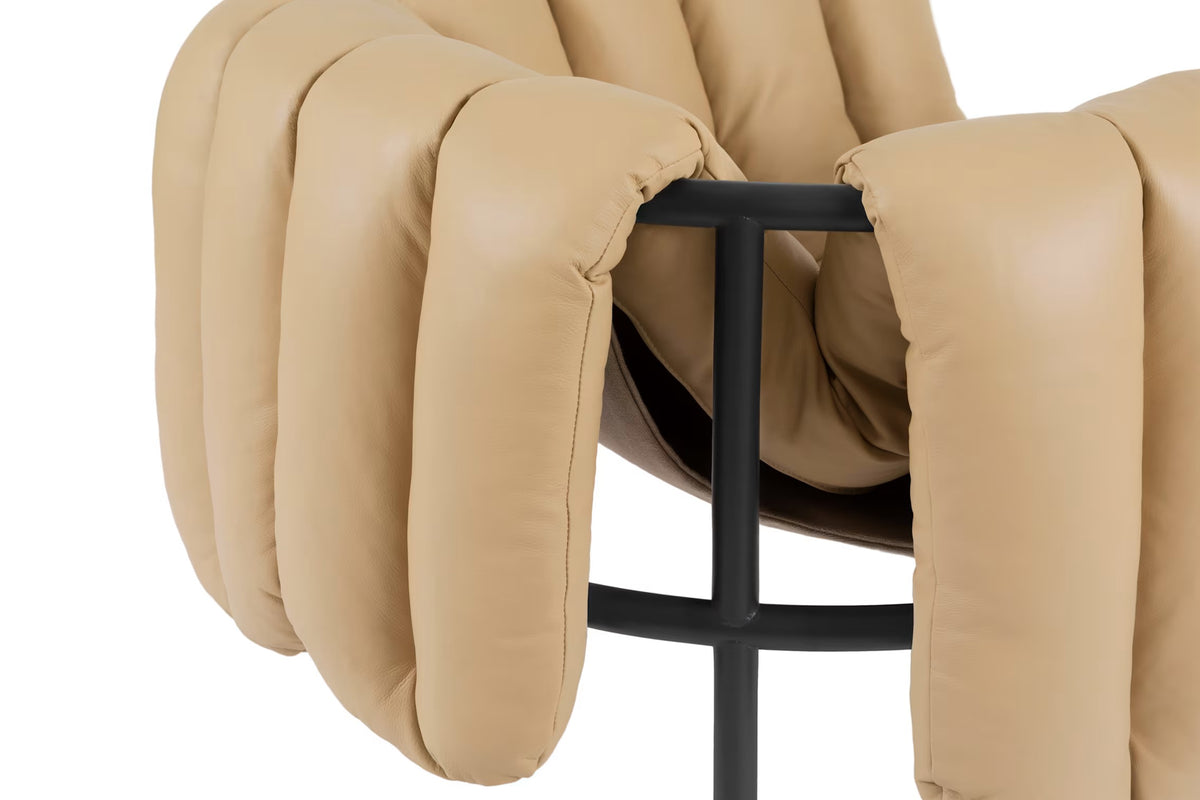 Puffy Lounge Chair | Black Grey Base