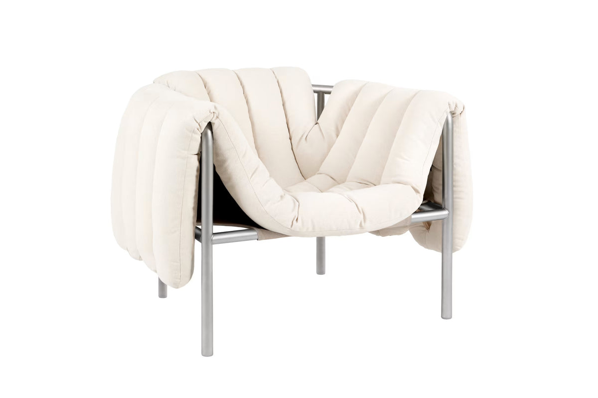 Puffy Lounge Chair | Stainless Steel Base