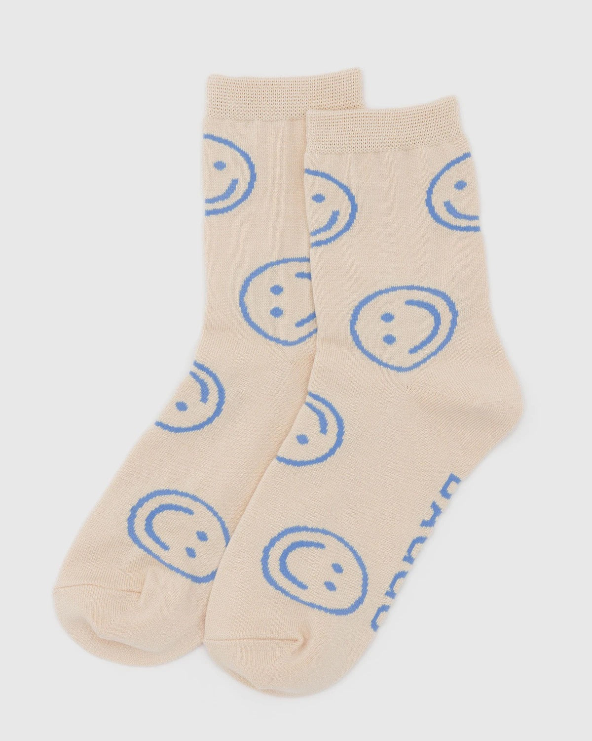 Crew Socks | Ecru Happy
