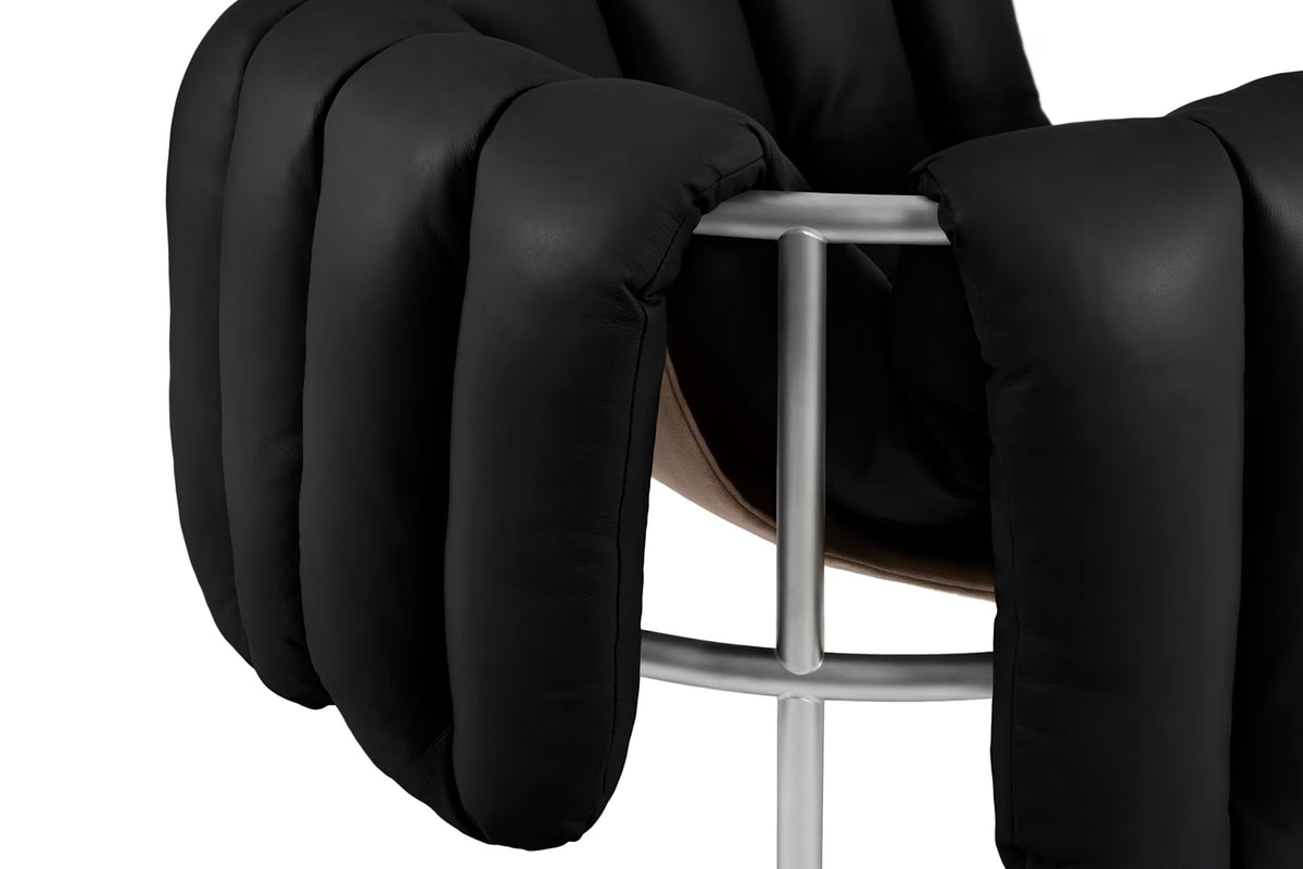 Puffy Lounge Chair | Stainless Steel Base