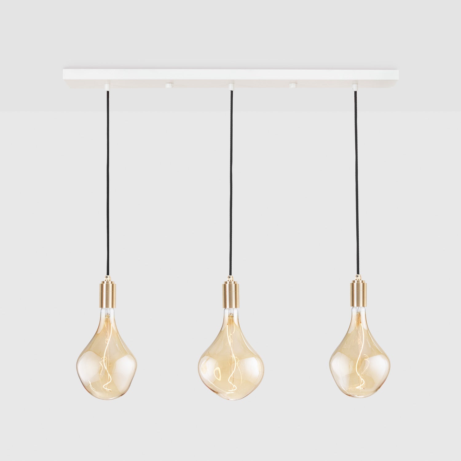 Linear Triple Pendant in Brass